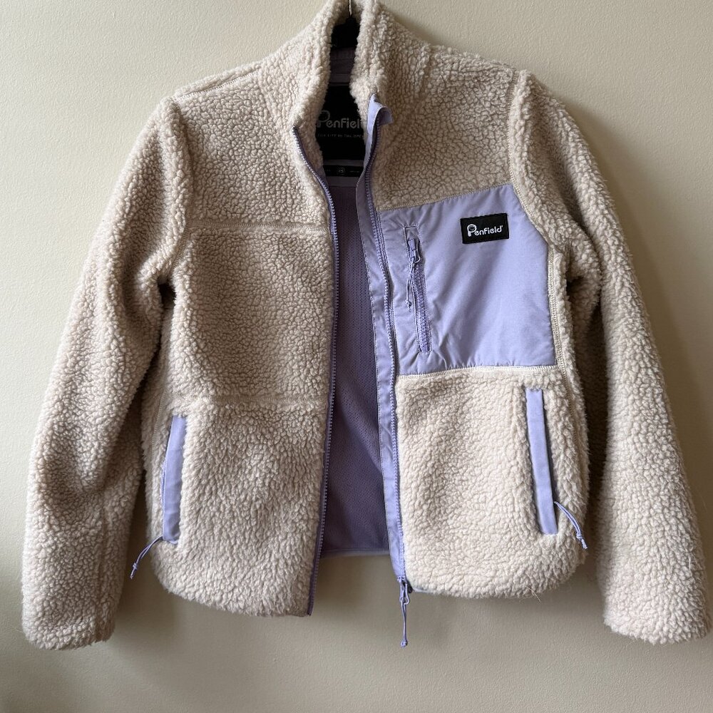 Madewell Penfield Sherpa Fleece in Cream and Lavender